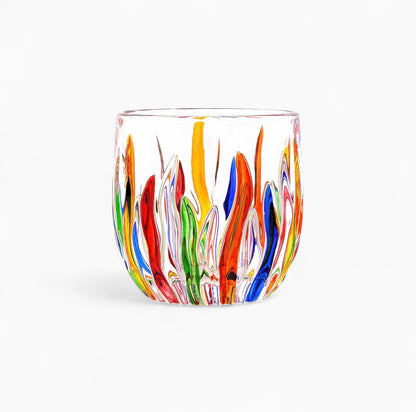 Flame Crystal Cut Glass Coffee Cup