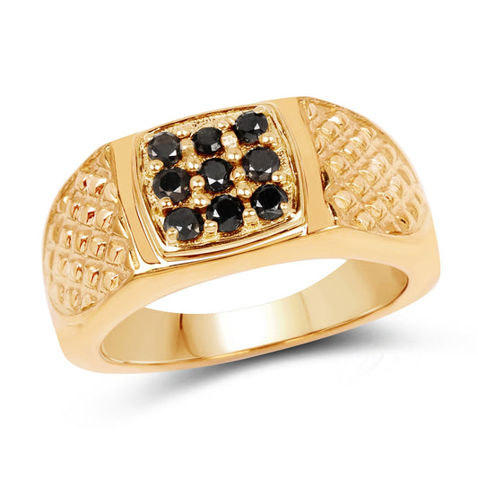 0.40 Carat Genuine Black Diamond .925 Sterling Silver Ring