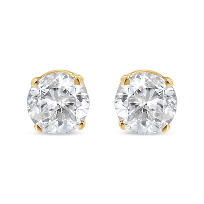 14K Yellow Gold 1/2 Cttw Round-Cut Diamond Solitaire Stud Earrings (O-P Color, SI2-I1 Clarity)