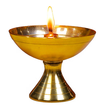Handcrafted Paro Pyali 2.2 Inch Brass Diya for Pooja Premium Brass Gold Finish Oil Diya Lamp for Home Temple & Festivals Rust Resistant Diwali Puja Decorations for Home