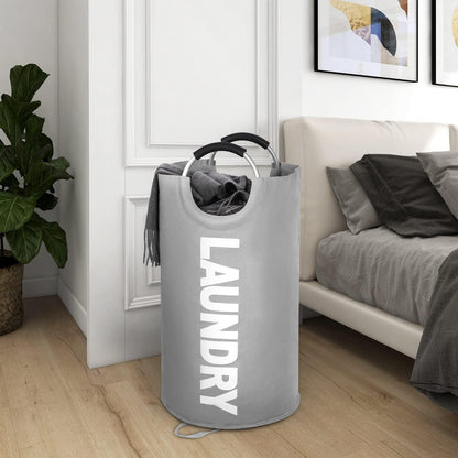 115L X Large Laundry Basket with Handle Light Gray Tall Collapsible Fabric Hamper College Dorm Bathroom Essential Portable Washing Bin Dirty Clothes Storage Large Basket Bin
