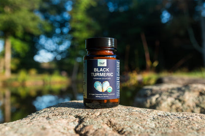 NUF  Organic Black Turmeric 350mg Whole Root Vegan Capsules  US Grown  Gluten Free   Non GMO  Joint Support   Healthy Inflammatory Response   Proper Immune Function
