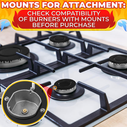 4Pcs Portable Gas Stove Burner Replacement Surface Burner Head Replacement Stove Range Gas Stove Burners Caps Black Stove Top Burner Replacement Range Burners Tops Burner Covers for Gas Stove