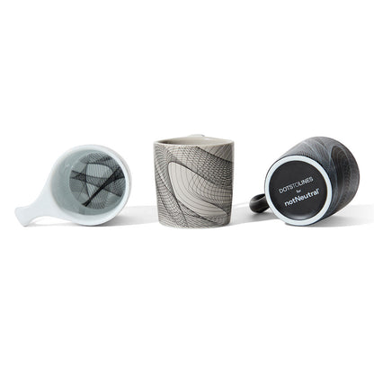 notNeutral x Chaim Machlev Lino Coffee Mug (10oz) - Dots to Lines Gray