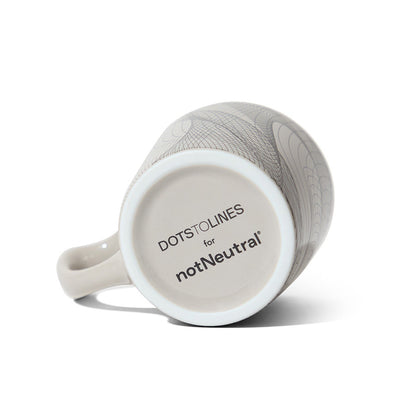 notNeutral x Chaim Machlev Lino Coffee Mug (10oz) - Dots to Lines Gray