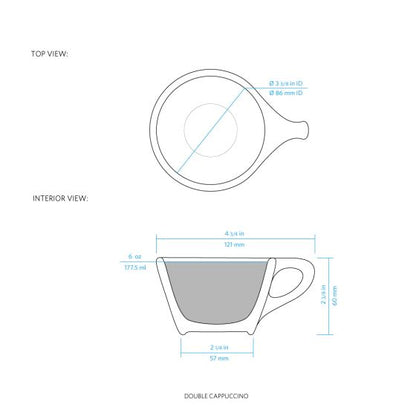 Lino Double Cappuccino Cup & Saucer - Indigo (6oz/177ml)