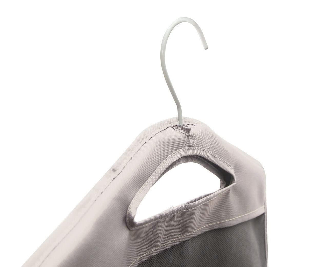 The Fine Living Co. Hanging Laundry Hamper Bag for Closet Heavy Duty Hanging Closet hamper Closet Laundry Basket with 2 Strong Metal Hangers Space Saving Closet Hamper Organizer (Beige)