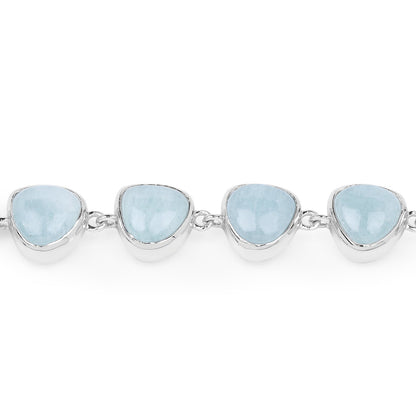 25.90 Carat Genuine Aquamarine .925 Sterling Silver Bracelet