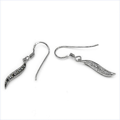 0.16 Carat Genuine Black Diamond .925 Sterling Silver Earrings