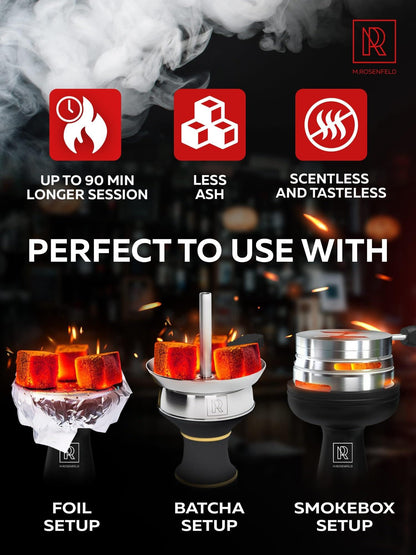 Hookah Coals Coconut  100% Natural Hookah Charcoal  Value Pack 200 Count 3 kg (6.6 lbs) of Coconut Coals for Shisha  Premium Quality 25mm Cubes Fit Heat Management Devices  NOT Quick Light