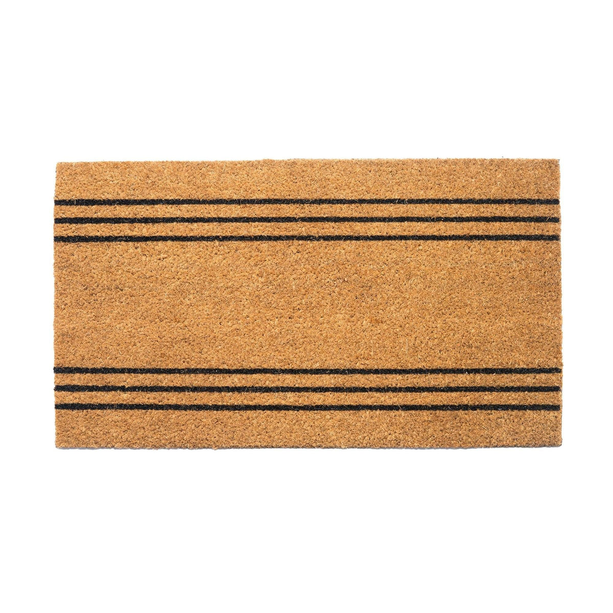 Coco Coir Door Mat Plain Welcome Mat with Stripes Beige 30x17