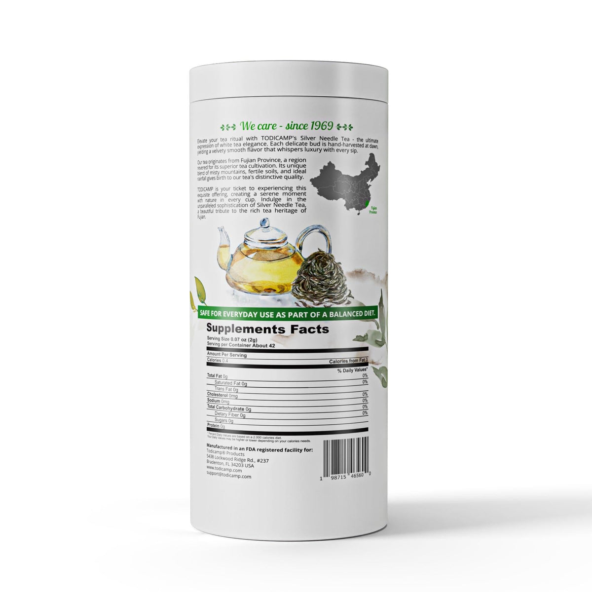 TODICAMP Premium Silver Needle Tea  3 oz of Premium White Tea Loose Leaf
