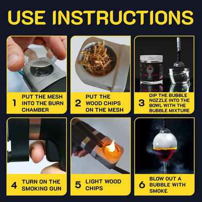 Bubble Mixture for Smoking Gun Cocktail Edible NONtoxic 8oz Wood Smoke Infuser