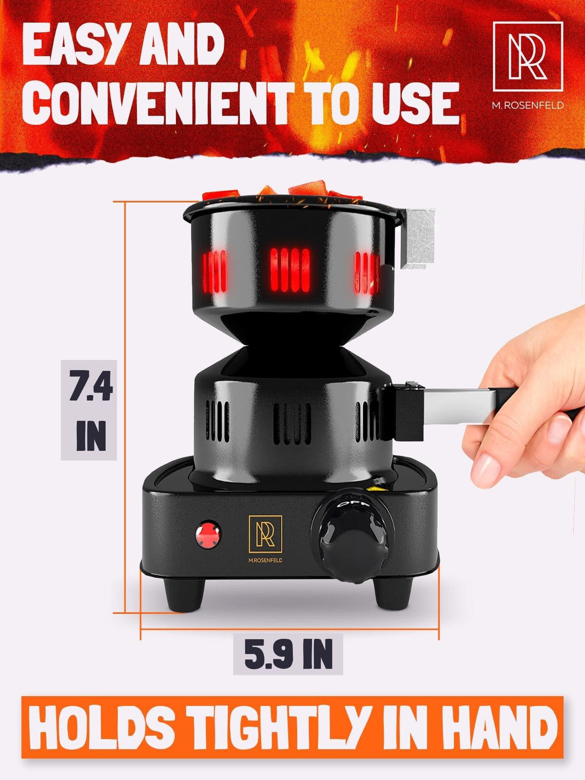 Hookah Coal Burner for Hookah – Premium FIRE Tower Multipurpose Electric Stove for Hookah Coals Burner for Shisha, Free Hookah Tongs, overheat Protection, Hookah Charcoal Burner for Hookah Cubes