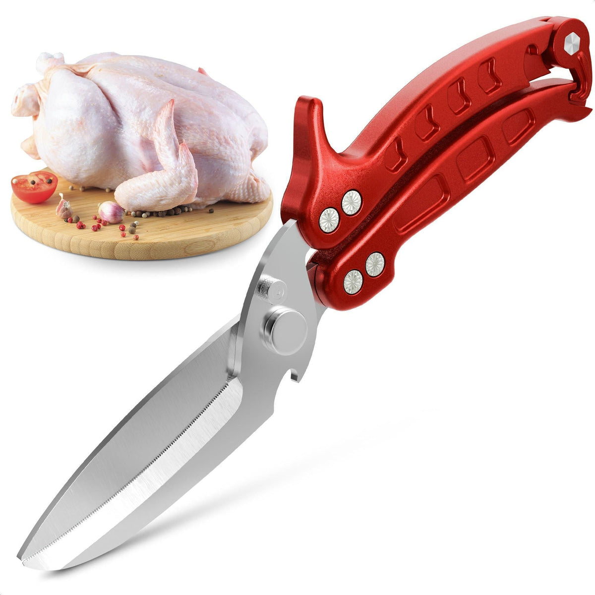 Heavy Duty Poultry Shears – Sharp Chicken Scissors with Non Slip Micro Serrated Blades Meat Cutting Scissors with Safety Lock – Multipurpose Kitchen Shears for Food Meat Fish Bone & Food Prep