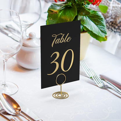 Black Table Numbers 1 30 for Wedding Reception with Gold Foil Table Number Cards 4x6 with Head & Gift Table Restaurant Table Numbers Wedding Numbers for Tables Card Stock Wedding Table Numbers