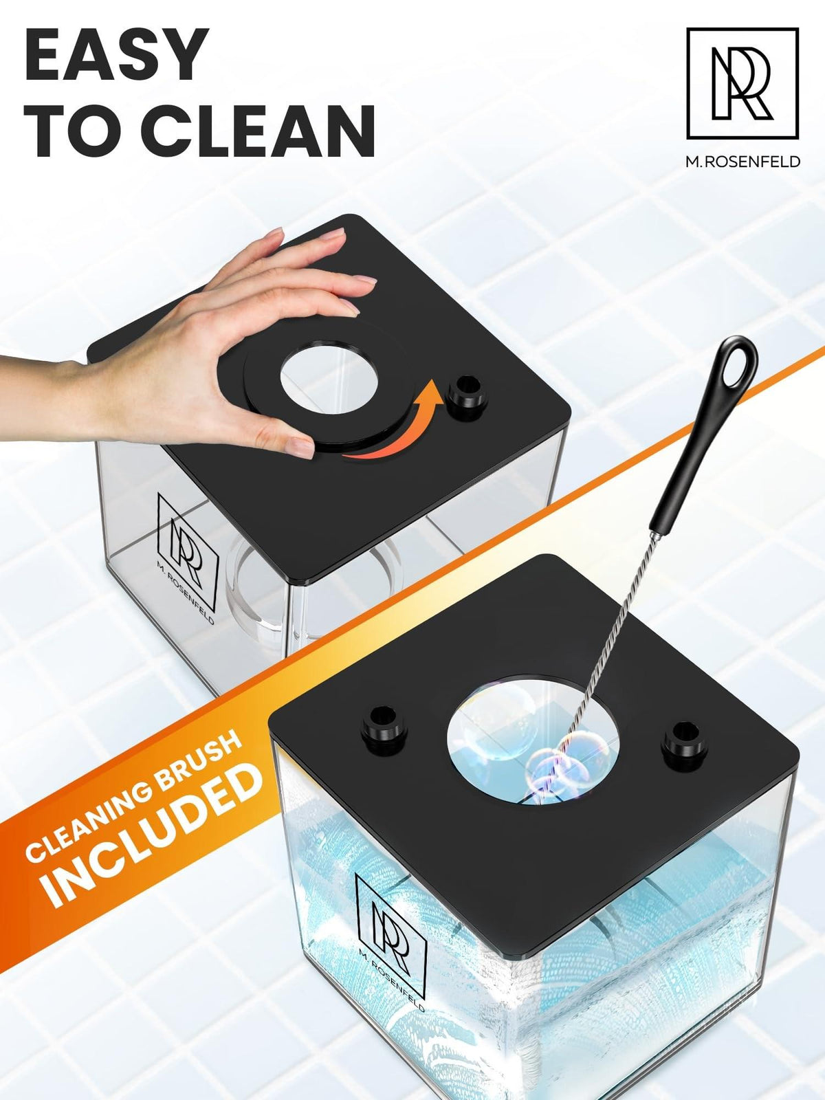 YADO Complete Acrylic Base Kit – Square Design with Charcoal Holder, LED Light Remote (12 Colors), Big Black Silicone Bowl & Carrying Bag – AllInOne Portable Set
