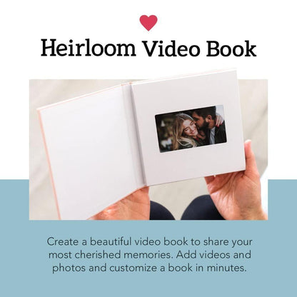 Heirloom Blank Video Book   Create Your Own Digital Greeting Card Gift with Your Memories   Anniversary Christmas Wedding   Plays 10 Minutes of Video and Photos