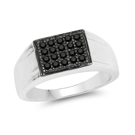 0.30 Carat Genuine Black Diamond .925 Sterling Silver Ring