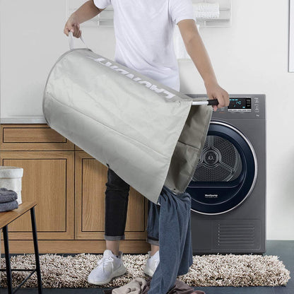 115L X Large Laundry Basket with Handle Light Gray Tall Collapsible Fabric Hamper College Dorm Bathroom Essential Portable Washing Bin Dirty Clothes Storage Large Basket Bin