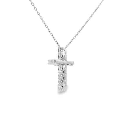 .35ct Diamond Cross Religious Pendant 14KT White Gold