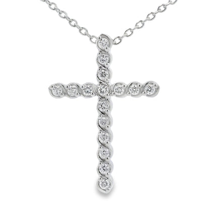 .50ct Cross Religious Pendant Sterling Silver