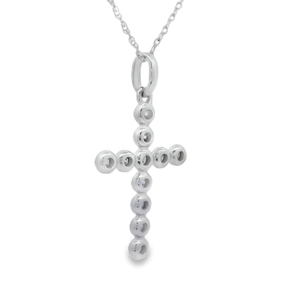 .12ct Diamond Cross Religious Pendant 14KT White Gold