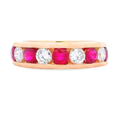2.50ct Ruby Diamond Wedding Band Ring 14KT Yellow Gold