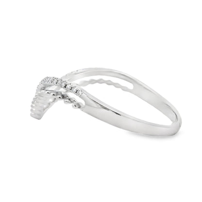 .09ct Diamond Fashion band rings 10KT White Gold