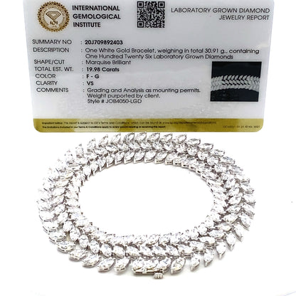 Lab Grown Diamond Tennis Bracelet 14KT White Gold