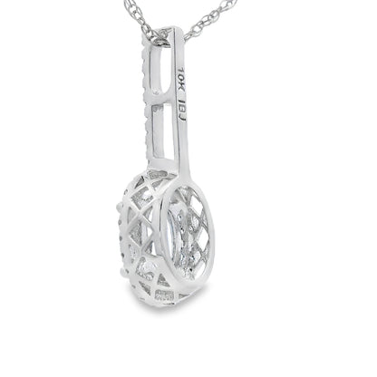 Aquamarine Diamond Fashion Pendants 10KT White Gold