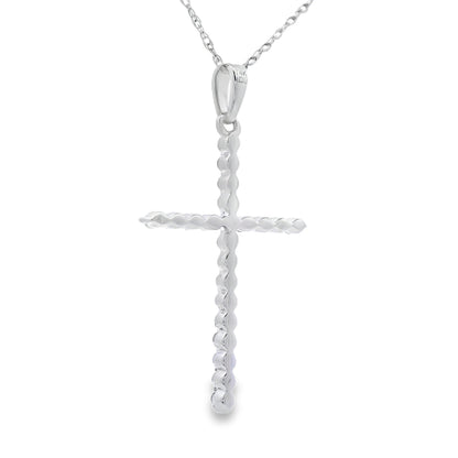 .21ct Diamond Cross Religious Pendant 14KT White Gold