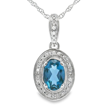 London Blue Topaz Fashion Pendants 10KT White Gold