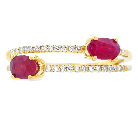.59ct Ruby Diamond Ring 14KT Yellow Gold