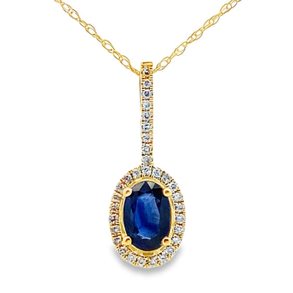 Sapphire Diamond Fashion Pendants 10KT Yellow Gold