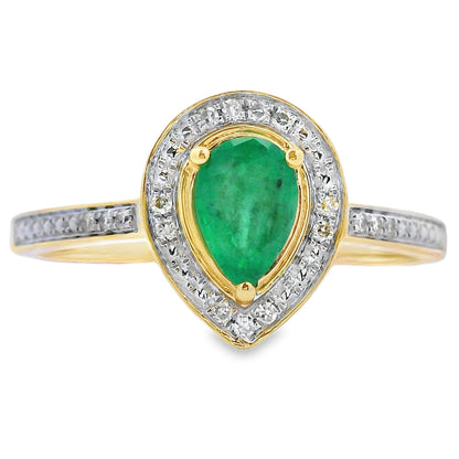 .42ct Emerald Diamond Ring 10KT Yellow Gold
