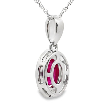 .70ct Ruby Diamond Fashion Pendants 10KT White Gold