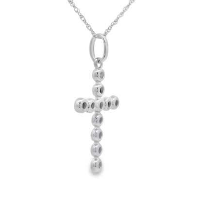 .15ct Diamond Cross Religious Pendant 14KT White Gold