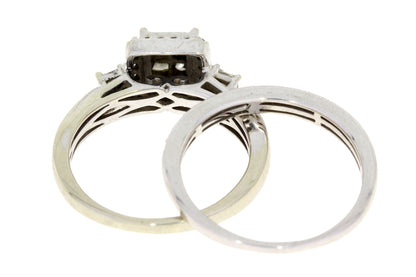 1.00ct Diamond Engagement Ring Set 10KT White Gold