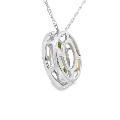 .52ct Peridot Diamond Fashion Pendants 10KT White Gold