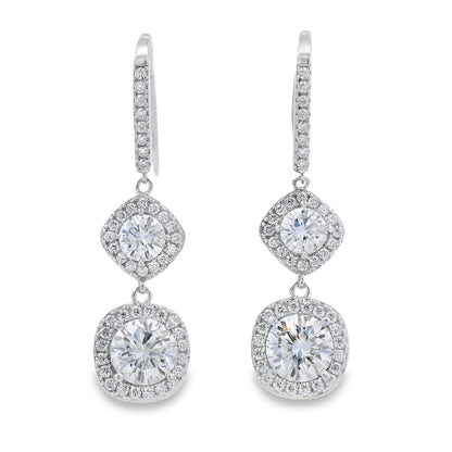 8.51ct Moissanite Dangle Earrings Sterling Silver