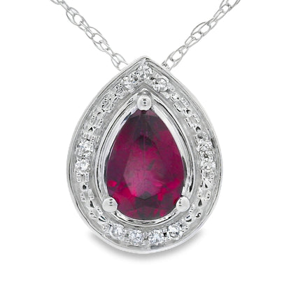 .52ct Garnet Diamond Fashion Pendants 10KT White Gold