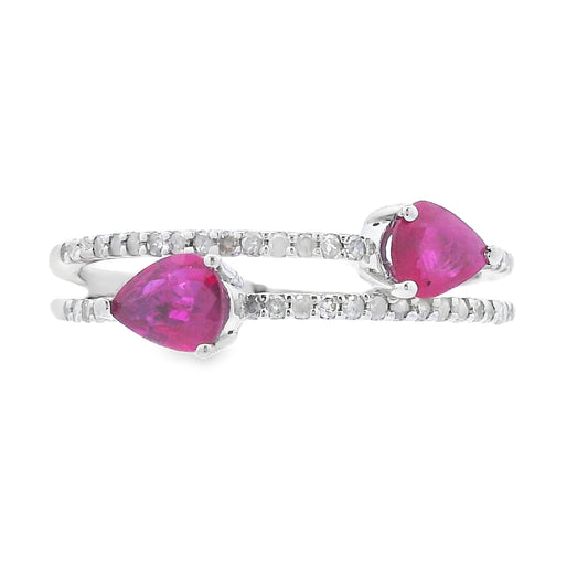 .64ct Ruby Diamond Ring 14KT White Gold