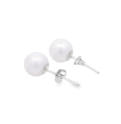 Natural FW Pearl Stud Earrings 10KT White Gold