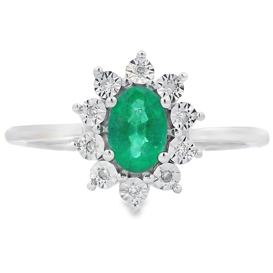 .43ct Emerald Diamond Ring 10KT White Gold