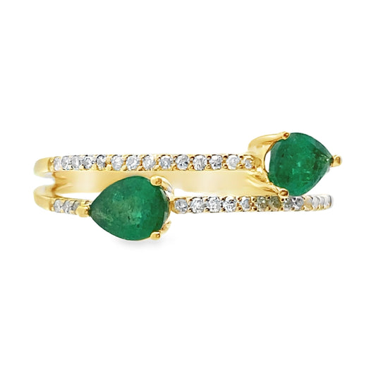 .50ct Emerald Diamond Ring 14KT Yellow Gold
