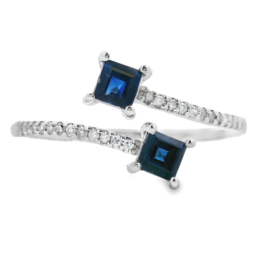 .61ct Sapphire Diamond Ring 14KT White Gold