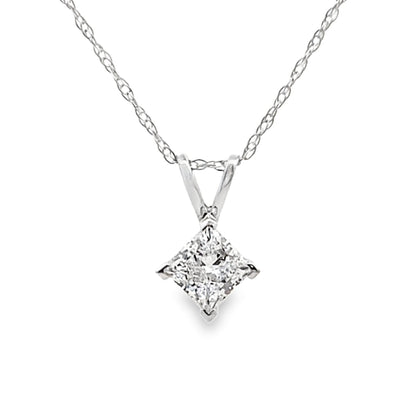Natural .40ct Lab Grown Diamond Pendant 14KT White Gold