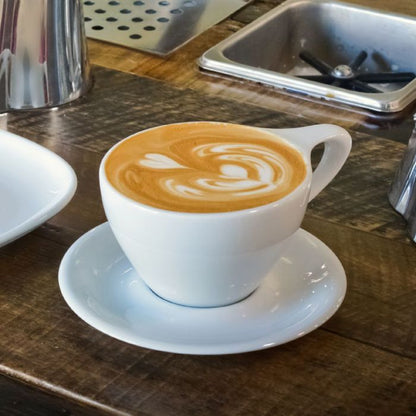 Lino Large Latte Cup & Saucer - White (12oz/355ml)