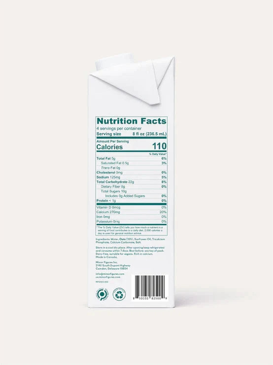Minor Figures Barista Oat Milk - 4 cases of 6, 32oz cartons (24 total)